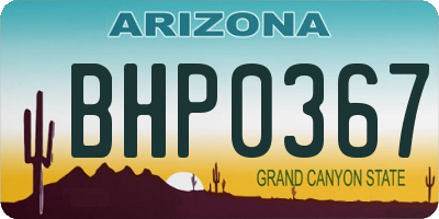 AZ license plate BHP0367