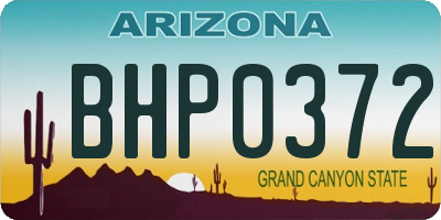 AZ license plate BHP0372