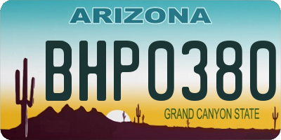 AZ license plate BHP0380