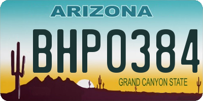 AZ license plate BHP0384