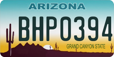AZ license plate BHP0394