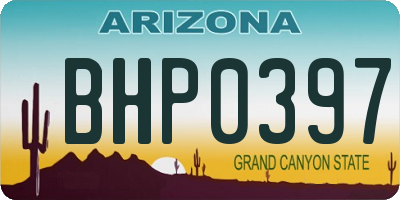 AZ license plate BHP0397