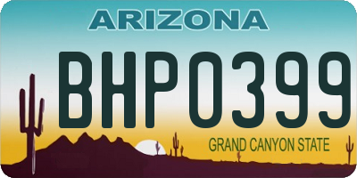 AZ license plate BHP0399