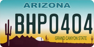 AZ license plate BHP0404