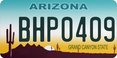 AZ license plate BHP0409