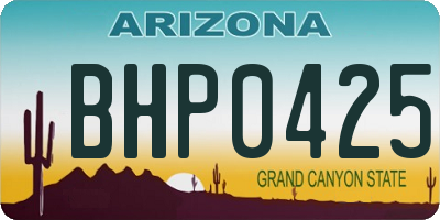 AZ license plate BHP0425