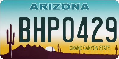 AZ license plate BHP0429
