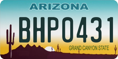 AZ license plate BHP0431