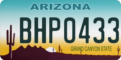 AZ license plate BHP0433