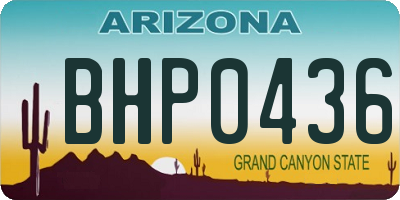 AZ license plate BHP0436