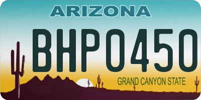 AZ license plate BHP0450