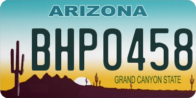 AZ license plate BHP0458