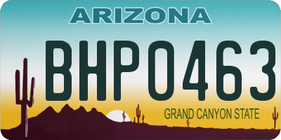 AZ license plate BHP0463