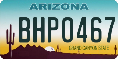AZ license plate BHP0467