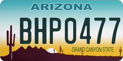 AZ license plate BHP0477