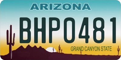 AZ license plate BHP0481