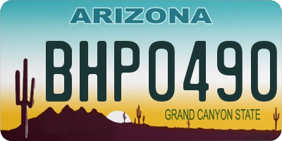 AZ license plate BHP0490