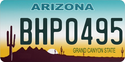 AZ license plate BHP0495