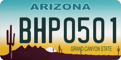 AZ license plate BHP0501