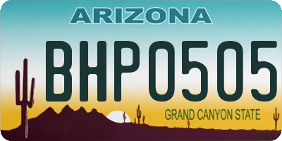 AZ license plate BHP0505