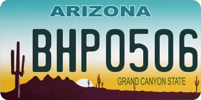 AZ license plate BHP0506