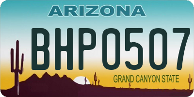 AZ license plate BHP0507