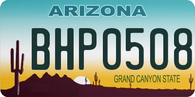 AZ license plate BHP0508
