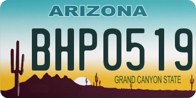 AZ license plate BHP0519
