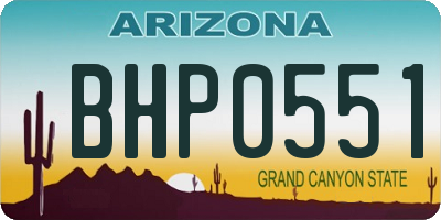 AZ license plate BHP0551