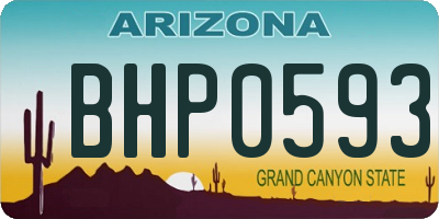 AZ license plate BHP0593
