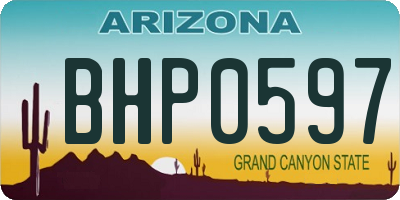 AZ license plate BHP0597