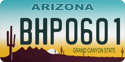 AZ license plate BHP0601