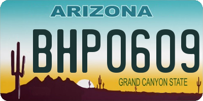 AZ license plate BHP0609