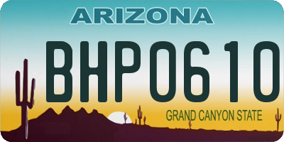 AZ license plate BHP0610