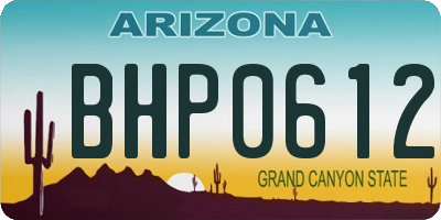 AZ license plate BHP0612