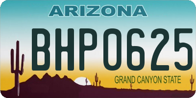 AZ license plate BHP0625
