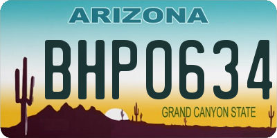 AZ license plate BHP0634