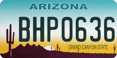 AZ license plate BHP0636