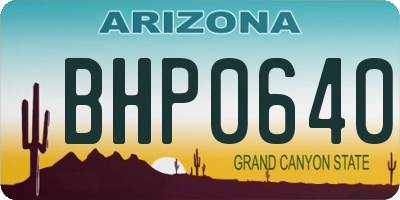 AZ license plate BHP0640