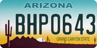 AZ license plate BHP0643
