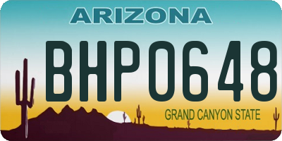 AZ license plate BHP0648