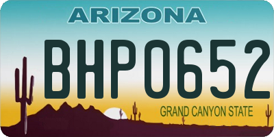 AZ license plate BHP0652