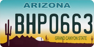 AZ license plate BHP0663