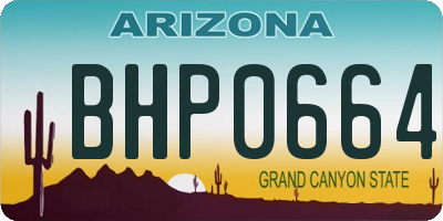 AZ license plate BHP0664