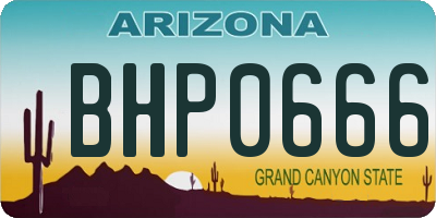 AZ license plate BHP0666