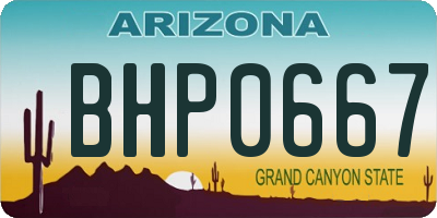 AZ license plate BHP0667