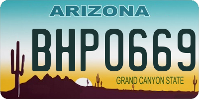 AZ license plate BHP0669