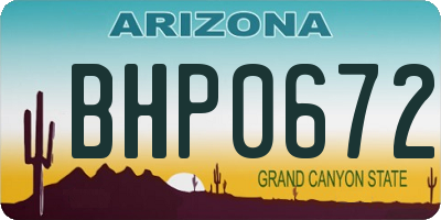 AZ license plate BHP0672