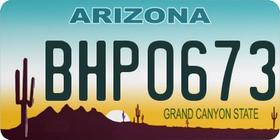 AZ license plate BHP0673