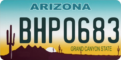 AZ license plate BHP0683